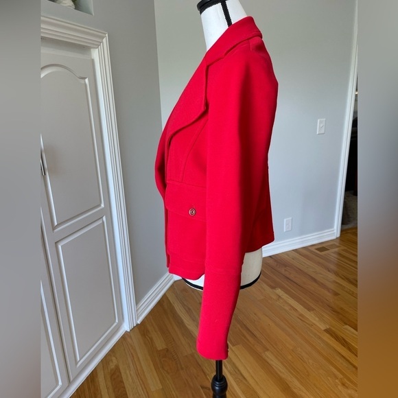 Anthropologie red jacket lapels pockets outerwear work fall winter layer outdoor - Picture 13 of 16